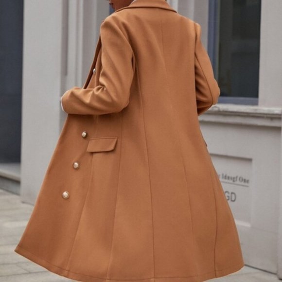 Classic Button up Long Jacket Coat Shabby chic Cam - Picture 4 of 7